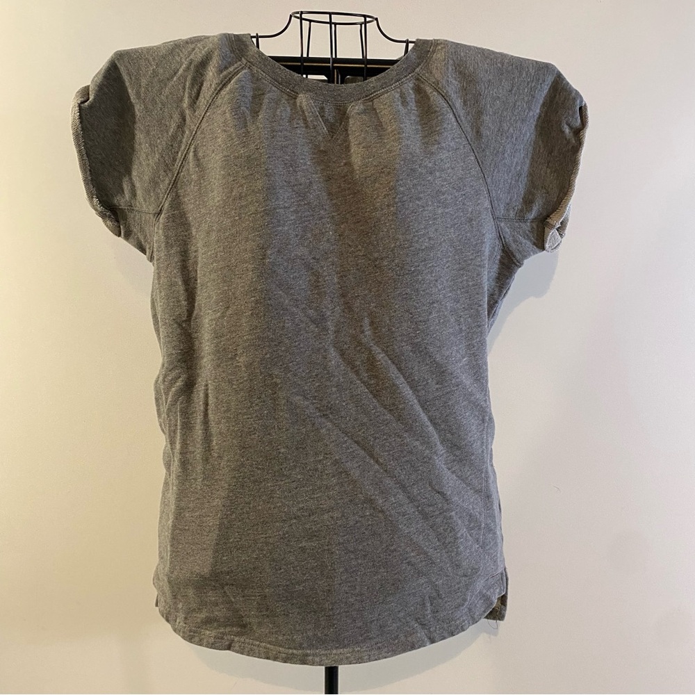 Premium Brand Sportige Appeal Co. Cap Sleeve Gray 100% Cotton Top Size L